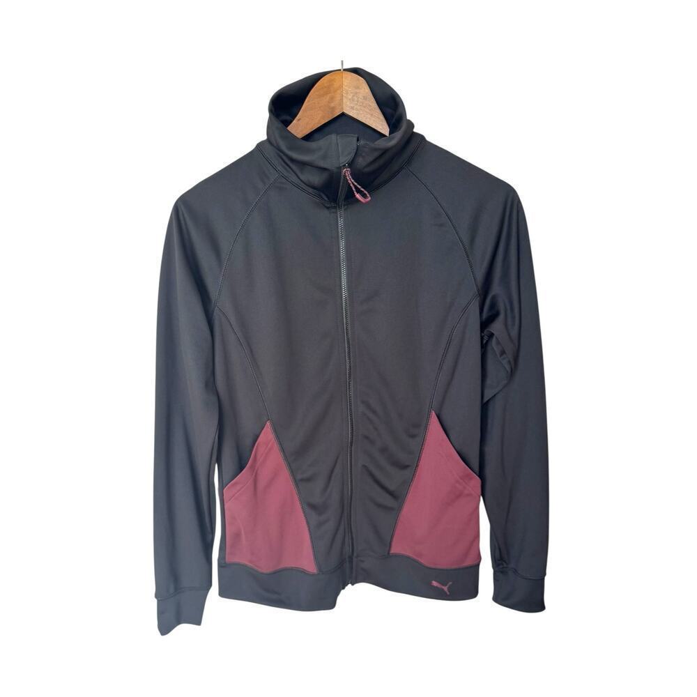 PUMA DryCell‎ Training Jacket XS – Black & Burgundy, Moisture-Wicking, Full-Zip